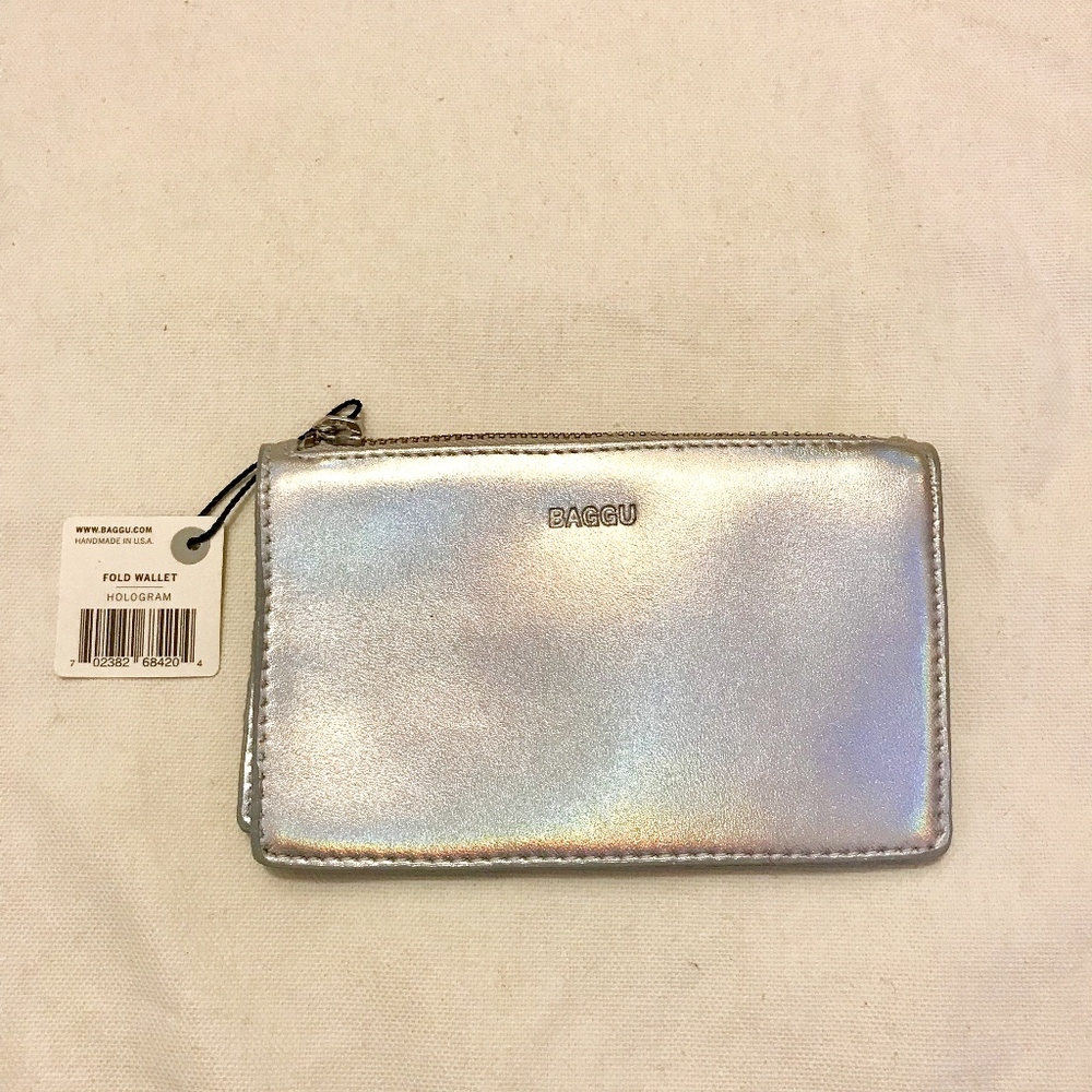 Baggu Leather Hologram Fold Wallet - NWT